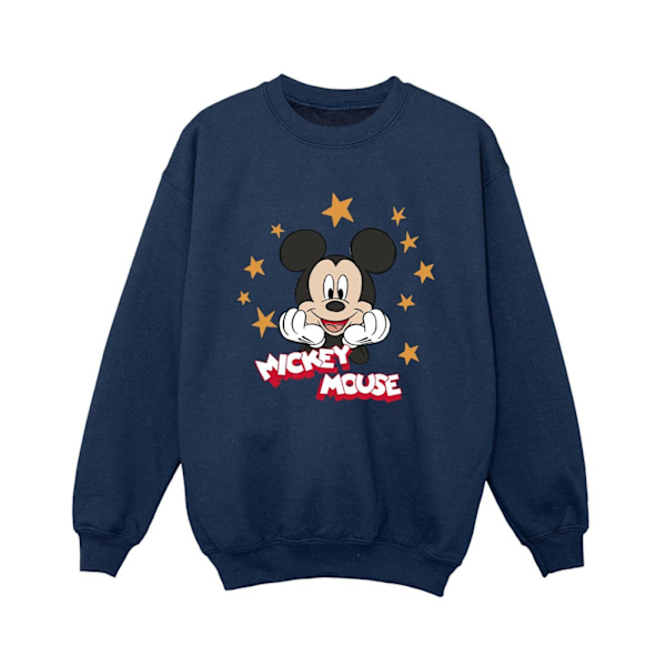 Disney Boys Mickey Mouse Stars Sweatshirt 7-8 år Marinblå Navy Blue 7-8 Years