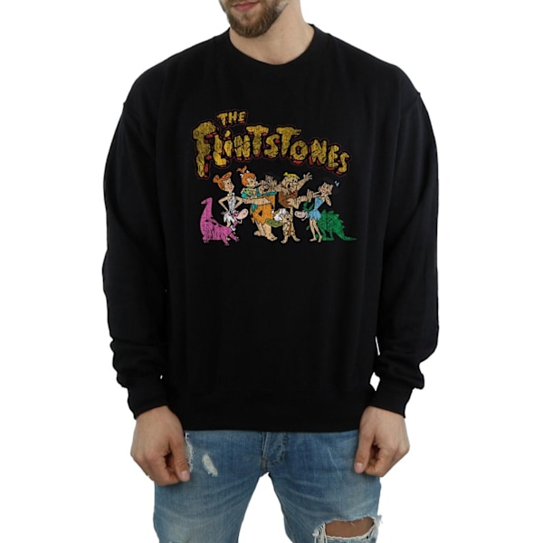 The Flintstones Herrgrupp Distressed Sweatshirt L Svart Black L