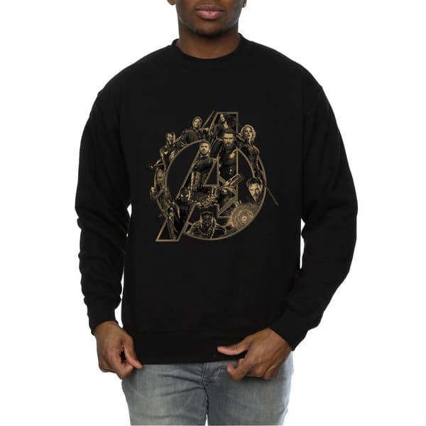 Avengers Infinity War Herr Logotyp Sweatshirt S Svart Black S