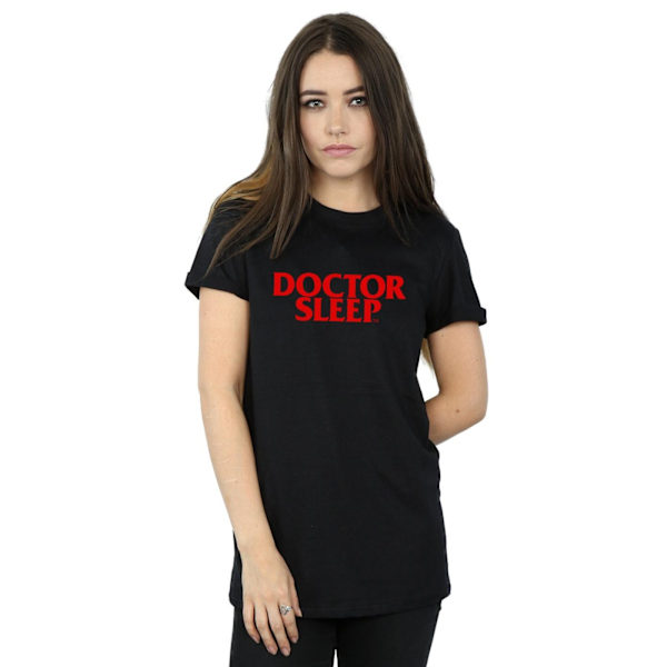 Doctor Sleep Dam/Damer Text Logo Bomull Boyfriend T-Shirt X Black XXL