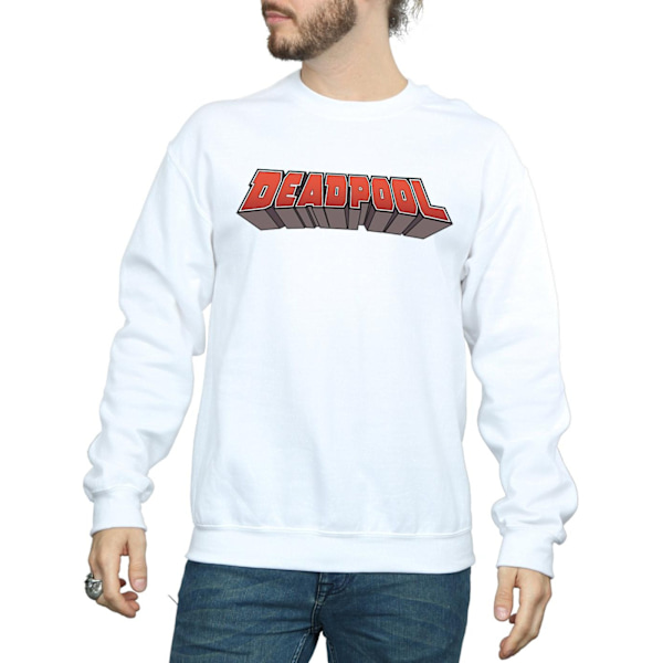 Marvel Deadpool Text Logo Sweatshirt L Vit White L