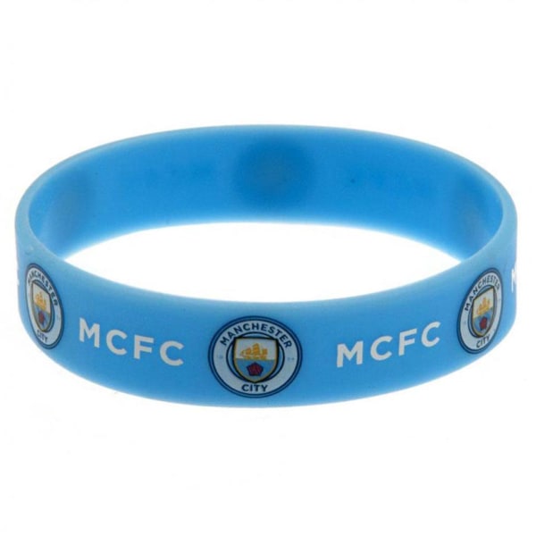 Manchester City FC officiella silikonarmband One Size Sky Blu Sky Blue One Size