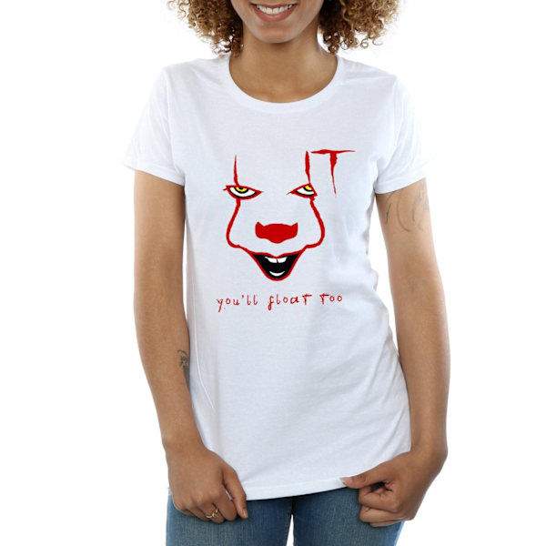 It Dam/Damer Pennywise Float Bomull T-shirt L Vit White L