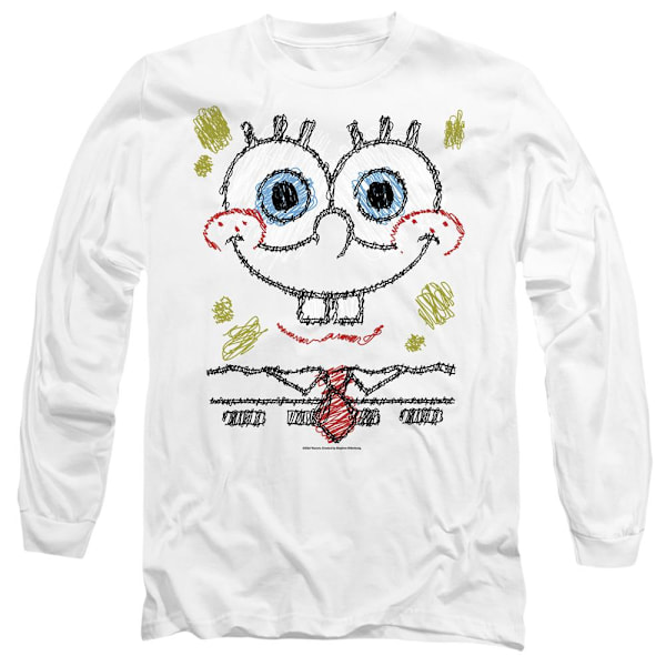 SvampBob Fyrkant Unisex Vuxen Klotter Leende T-Shirt M Whi White M