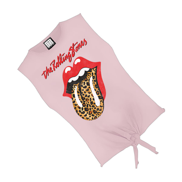 Amplified Kvinnors/Damers Leopard Tongue The Rolling Stones Ärmlös Topp Pink L