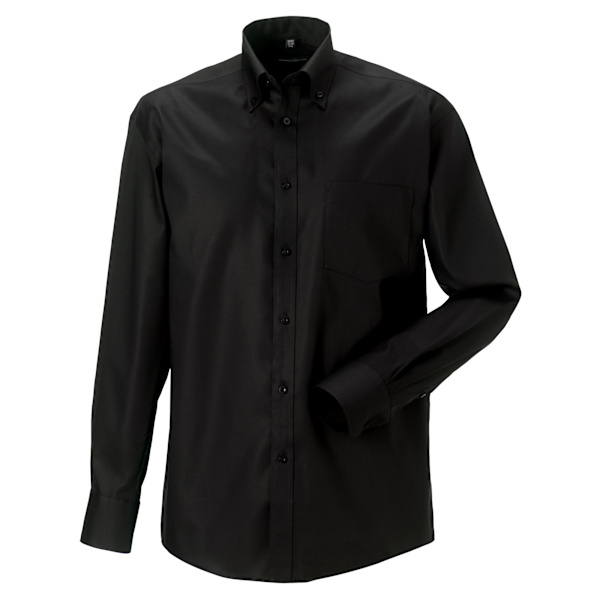 Russell Collection Herr Långärmad Ultimate Non-Iron Skjorta 15. Black 15.5inch