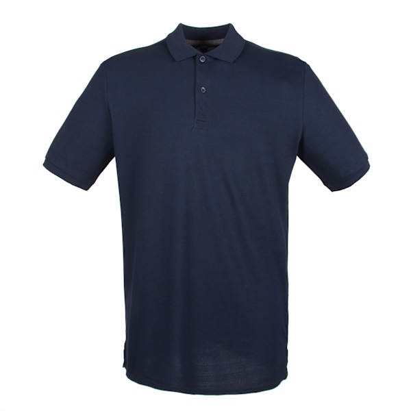 Henbury Herr Modern Fit Bomull Pique Poloshirt XXL Marinblå Navy XXL