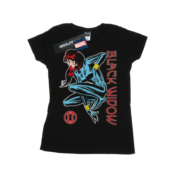 Marvel Womens/Ladies Black Widow In Action T-shirt i bomull L Bla Black L