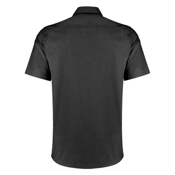 Kustom Kit Herr Kortärmad Skräddarsydd Premium Oxford Skjorta Black 17inch