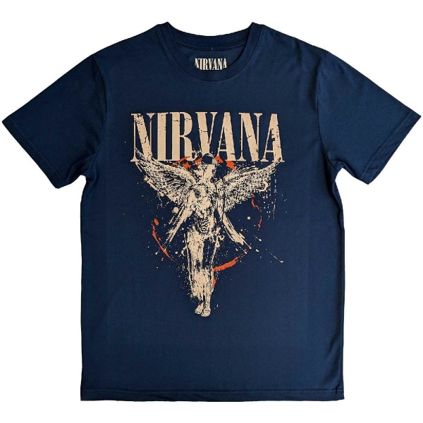 Nirvana unisex Vuxen T-shirt i utero bomull XL Blå Blue XL