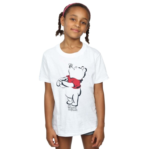 Disney Winnie The Pooh T-shirt i bomull med motiv för flickor 9-11 år White 9-11 Years