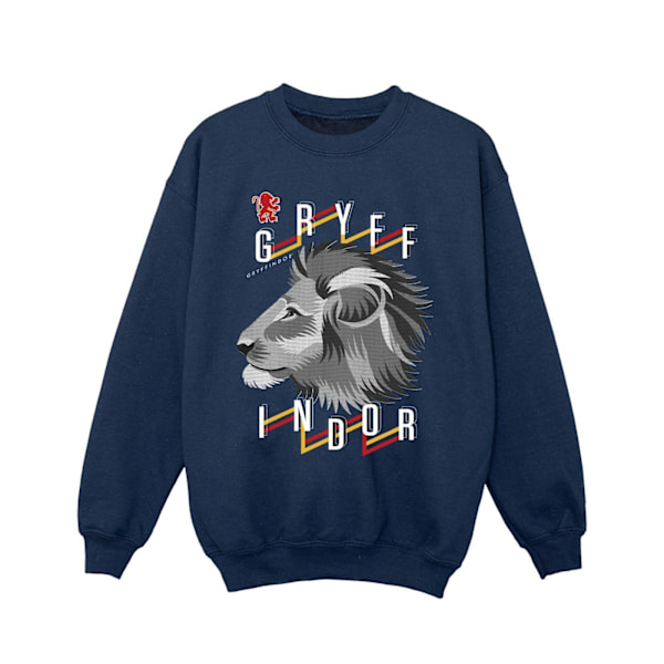 Harry Potter T-shirt för flickor med Gryffindors lejonemblem, 5-6 år, marinblå Navy Blue 5-6 Years