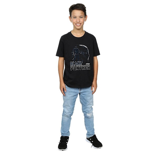 Avengers Infinity War Boys Black Panther Bomull T-shirt 7-8 år Black 7-8 Years