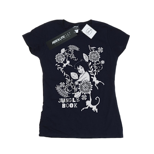 Disney Dam/Kvinnor Djungelboken Mowgli Tale Bomull T-shirt Deep Navy XXL