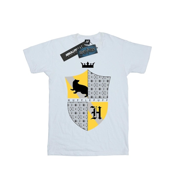 Harry Potter Pojkar Hufflepuff Sköld T-shirt 5-6 År Vit White 5-6 Years