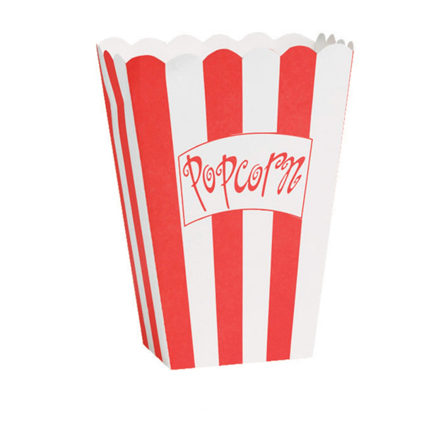 Kreativa festpappershållare för popcorn med kontrastfärgade ränder (8-pack) Red/White One Size