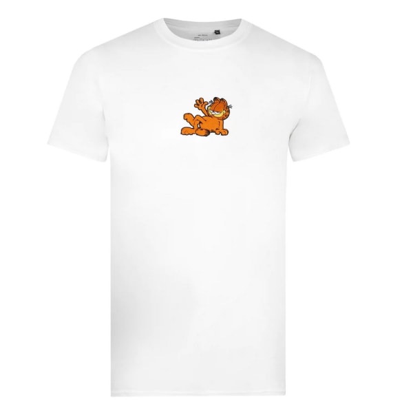 Garfield Herr broderad T-shirt XXL Vit White XXL