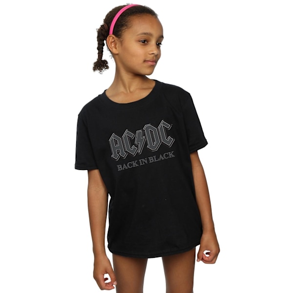 AC/DC Flickor Back In Black Bomulls T-shirt 7-8 År Svart Black 7-8 Years