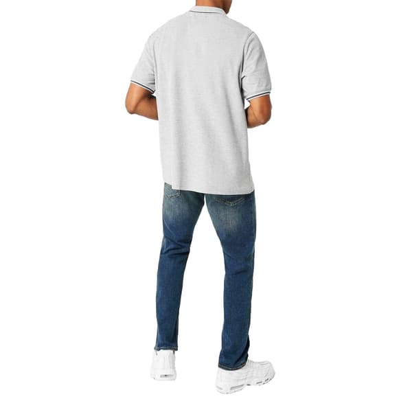 Slazenger Herr Kontrastrandig Pikétröja S Gråmelerad Grey Marl S