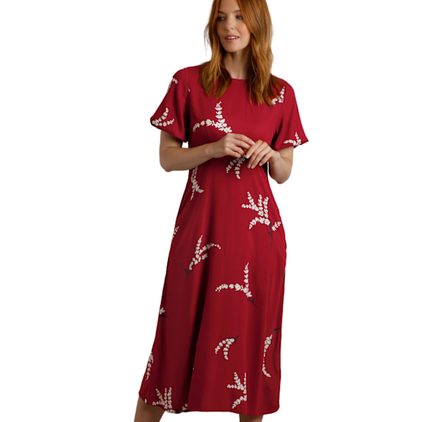 Weird Fish Damklänning Everly Printed Eco Viscose 20 UK Red 20 UK