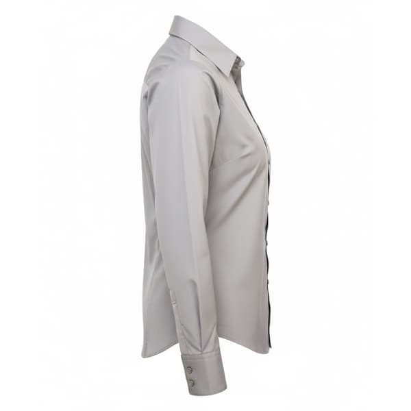 Premier Dam/Kvinnor Poplin Långärmad Blus 24 Silver Silver 24