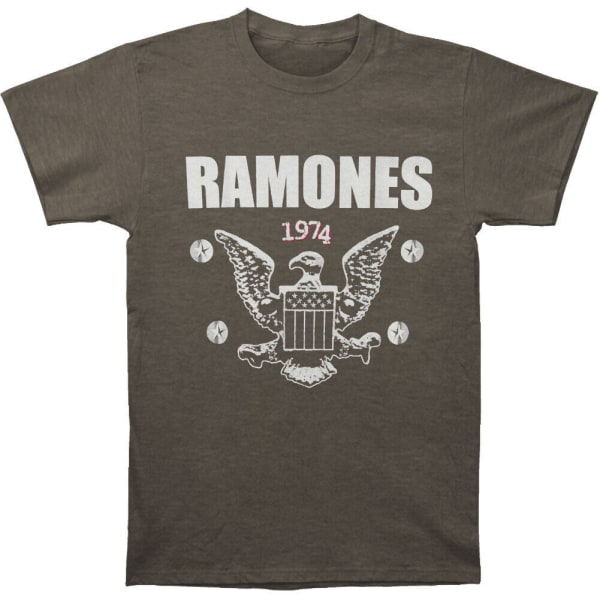 Ramones Unisex Adult 1974 Eagle T-shirt XXL kolgrå Charcoal Grey XXL