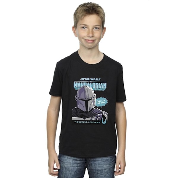 Star Wars The Mandalorian Boys Mando Comic Cover T-Shirt 3-4 år Black 3-4 Years