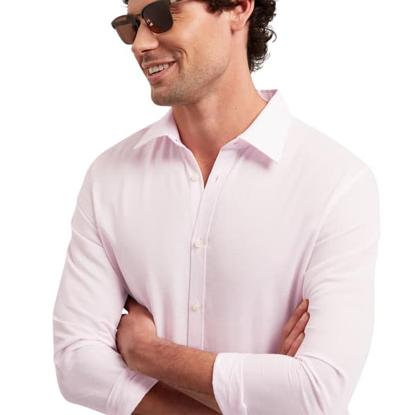 Ted Baker Herr Linneblandning Regular Långärmad Skjorta M Ljusrosa Light Pink M