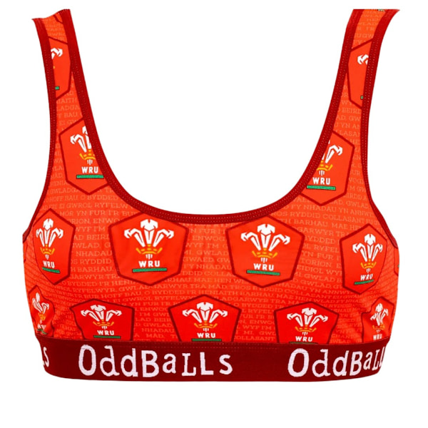 OddBalls Dam/Kvinnor Hemma Wales Rugby Union Bralette S Röd Red S