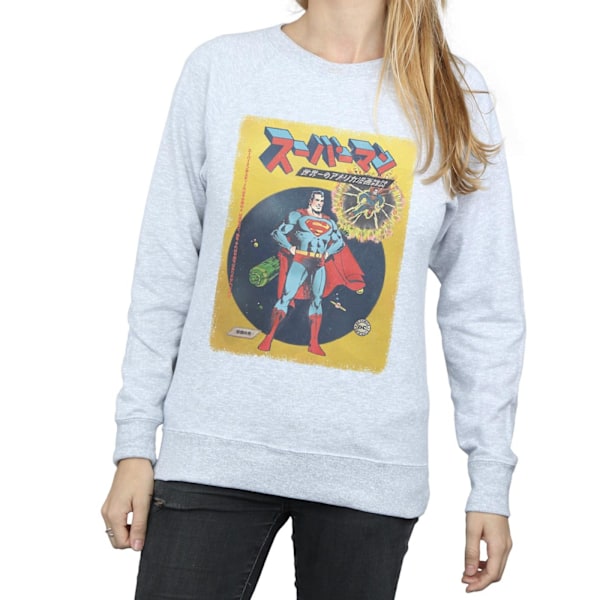 DC Comics Dam/Kvinnor Superman International Cover Sweatshirt Heather Grey XXL