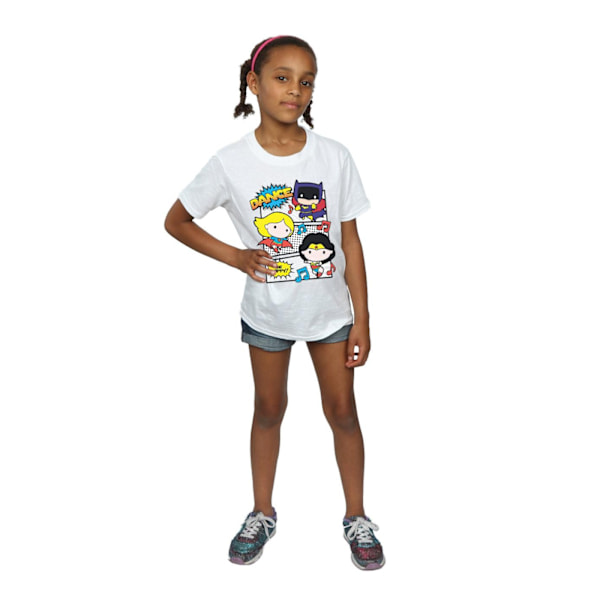 DC Comics Girls Chibi Super Friends Dance Bomull T-shirt 7-8 år White 7-8 Years