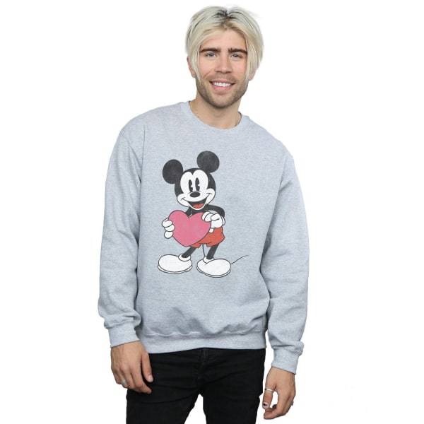 Disney Herr Musse Pigg Valentine Heart Sweatshirt S Sports Gr Sports Grey S