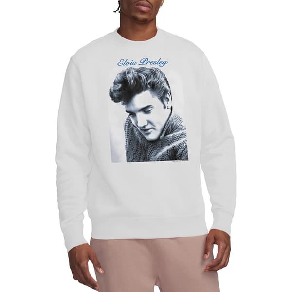 Elvis Presley Unisex Vuxen Script & Tröja Sweatshirt M Vit White M