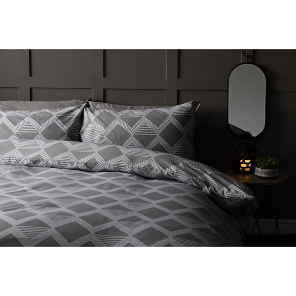 Belledorm Maddox Chevron Påslakan Set Superking Grå Grey Superking