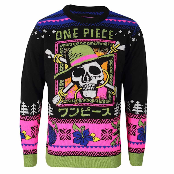 One Piece Unisex Vuxen Dödskalle Stickad Tröja L Svart Black L