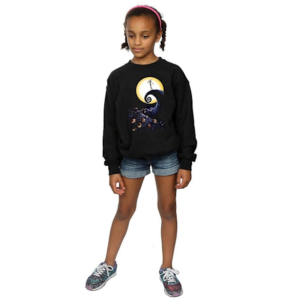 Nightmare Before Christmas Flickor Kyrkogård Sweatshirt 5-6 År Black 5-6 Years