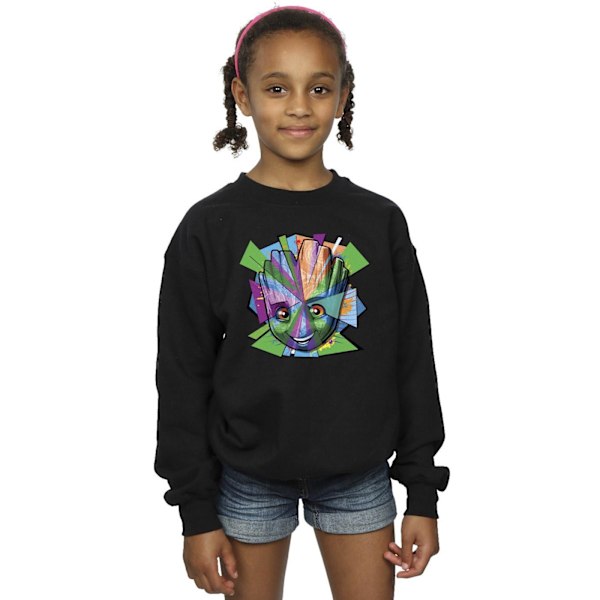 Marvel Girls Guardians Of The Galaxy Groot Shattered Sweatshirt Black 12-13 Years