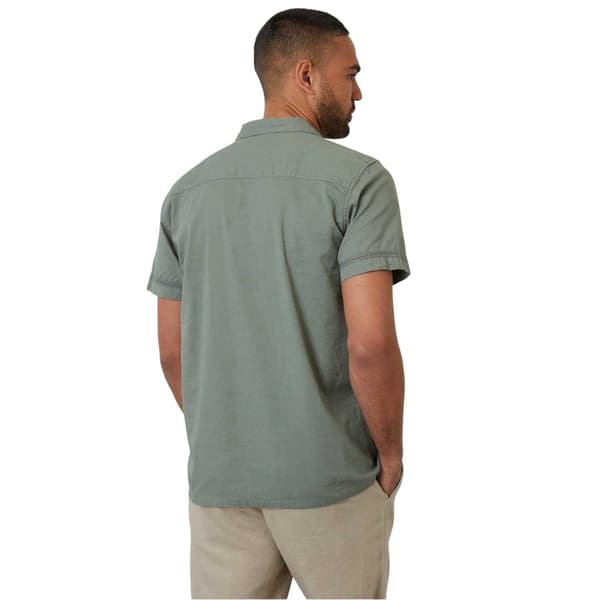 Threadbare Herrskjorta med virkad kant, kortärmad XL Sage Sage XL