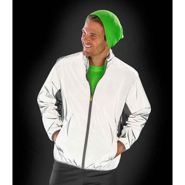 Spiro Mens Luxe Reflective Vattentät Jacka XXL Vit White XXL