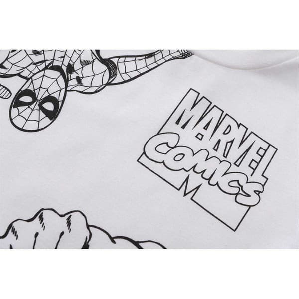 Marvel Comics T-shirt med karaktärer för barn 2-3 år Vit White 2-3 Years
