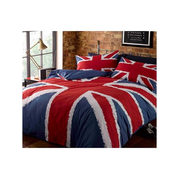 Catherine Lansfield Union Jack Påslakan Set Dubbel Röd/Vit Red/White/Blue Double