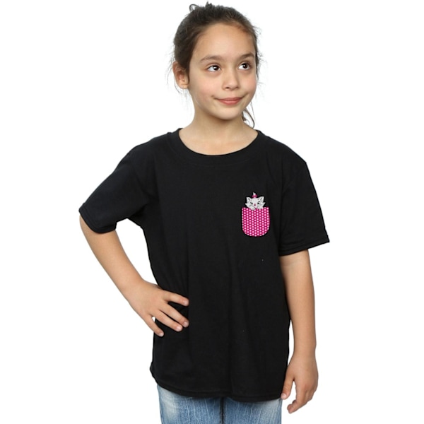 Disney Girls Aristocats Marie Chest Bomull T-shirt 7-8 år Bl Black 7-8 Years