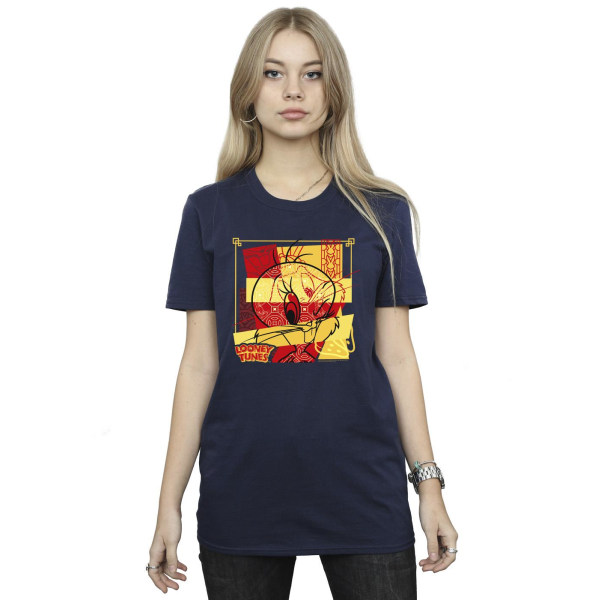 Looney Tunes Dam/Damer Tweeday Rabbit Nyår Bomull Pojkvän Navy Blue L