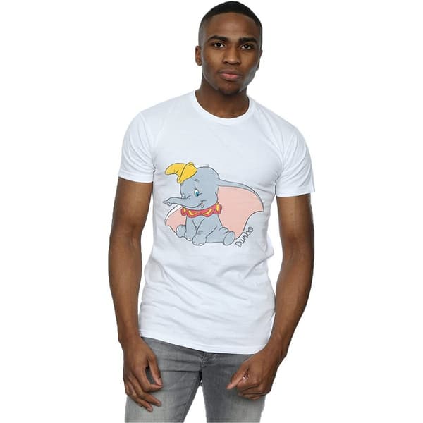 Dumbo Klassisk T-shirt i Bomull för Herr M Vit White M