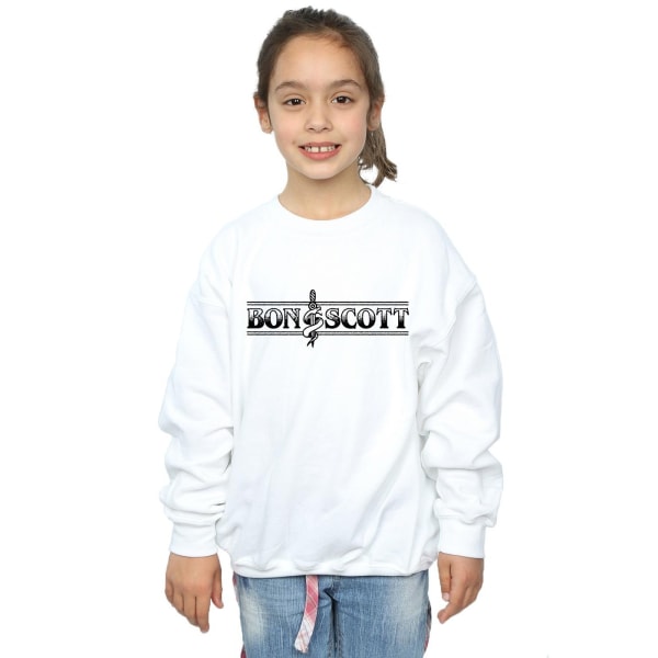 Bon Scott Girls Bemguit Grime Sweatshirt 3-4 år Vit White 3-4 Years