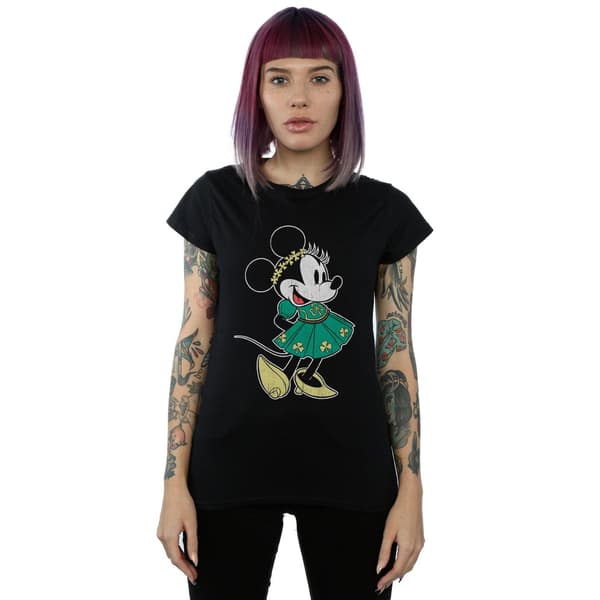 Disney Dam Minnie Mouse St Patrick's Day Kostym Bomull Black XL