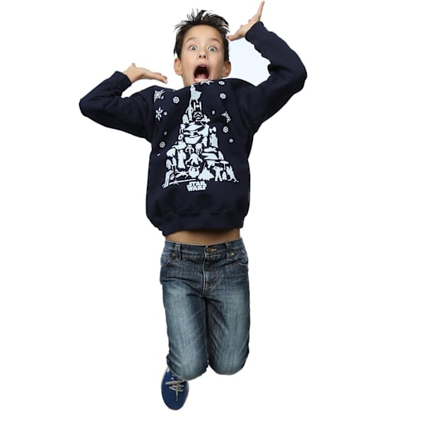 Star Wars Julgranströja för pojkar 7-8 år Marinblå Navy Blue 7-8 Years