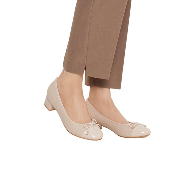 Good For The Sole Dam/Damer Talia Block Heel Ballerina Flat Blush 7 UK