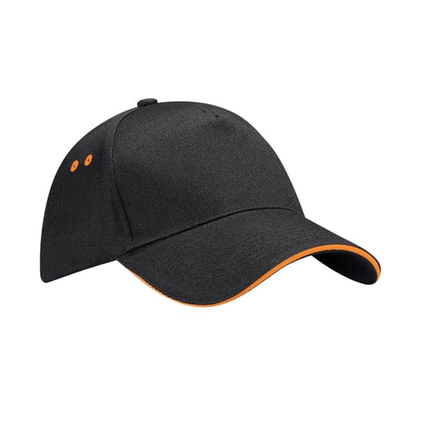 Beechfield 5 Panel Sandwich Peak Baseball Cap One Size Vit/Fr White/French Navy One Size