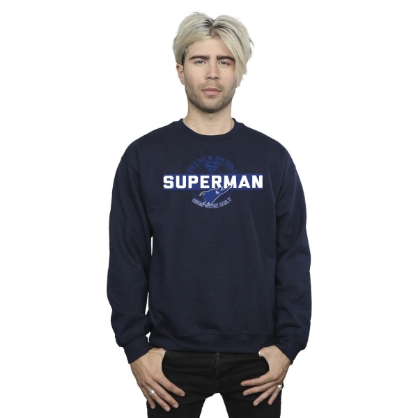 DC Comics Män Superman Out Of This World Sweatshirt L Marinblå Blu Navy Blue L